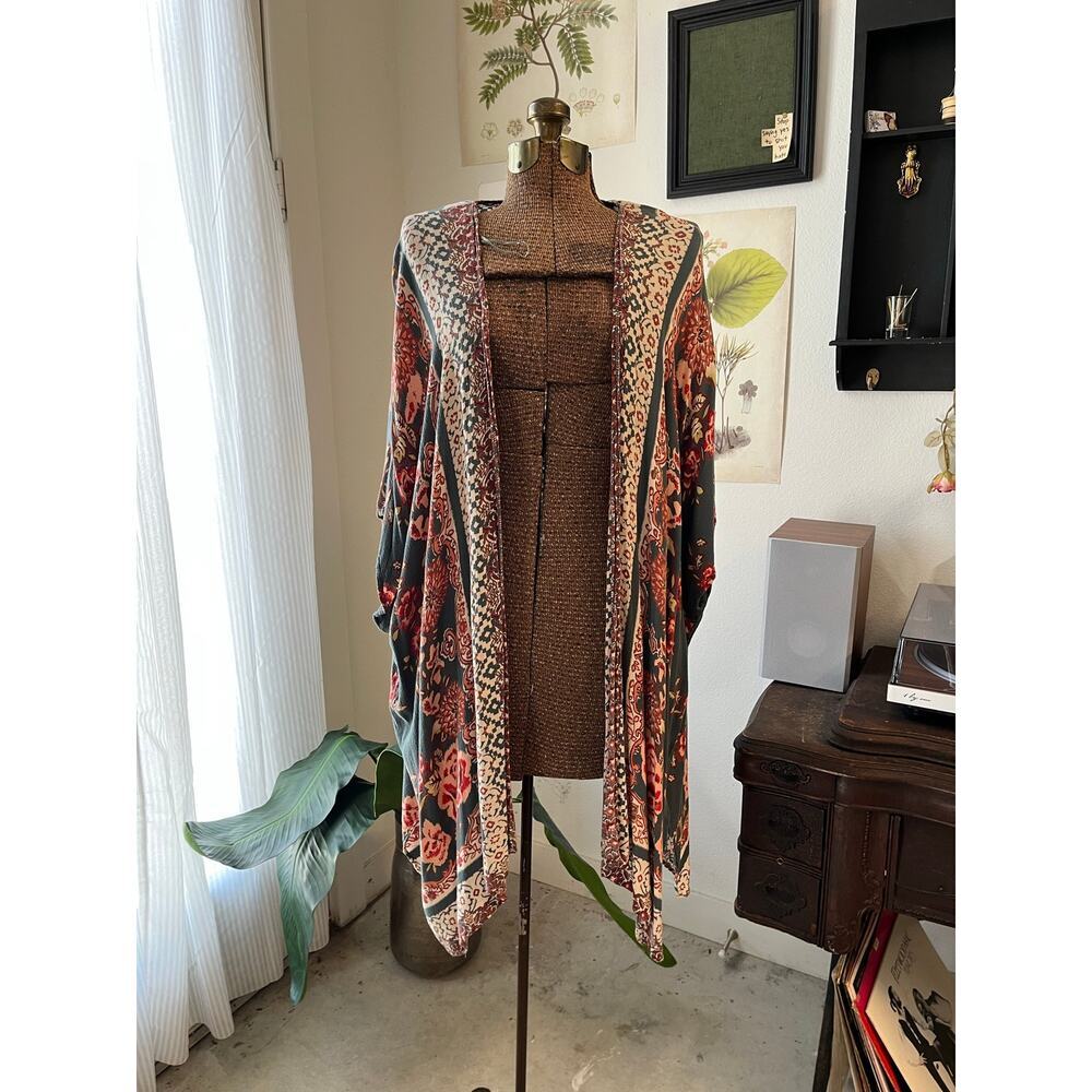 Gypsy Love Women’s Boho Kimono Cardigan Floral Paisley Open Front Festival Layer
